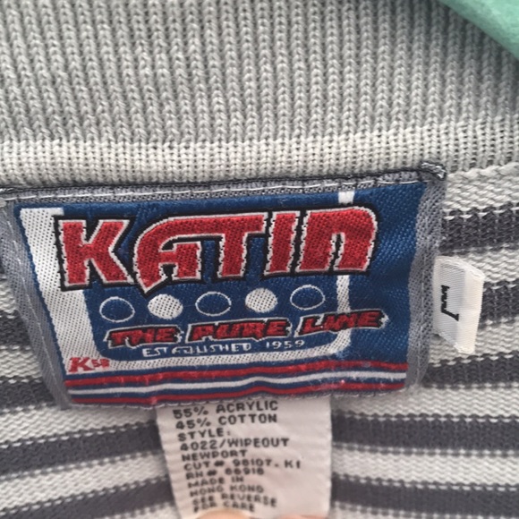 Collared men shirt size L gray & dark gray striped by Katin the pure line - Picture 6 of 10